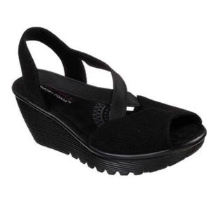 Skechers Wmn's sz 9.5 Black Parallel-Piazza-Peep T